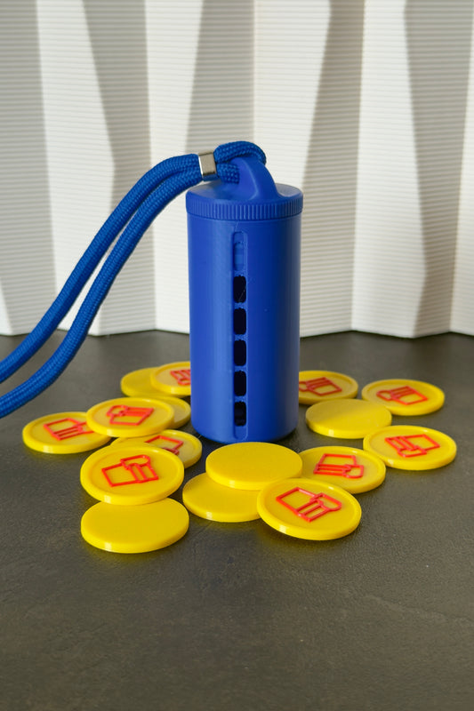 „Bold Blue Münzhalter mit luxuriösem Schlüsselband