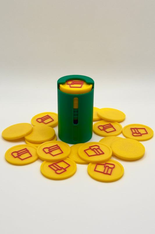 „Mean Green” Münzhalter mit Sprungfeder (Klein)