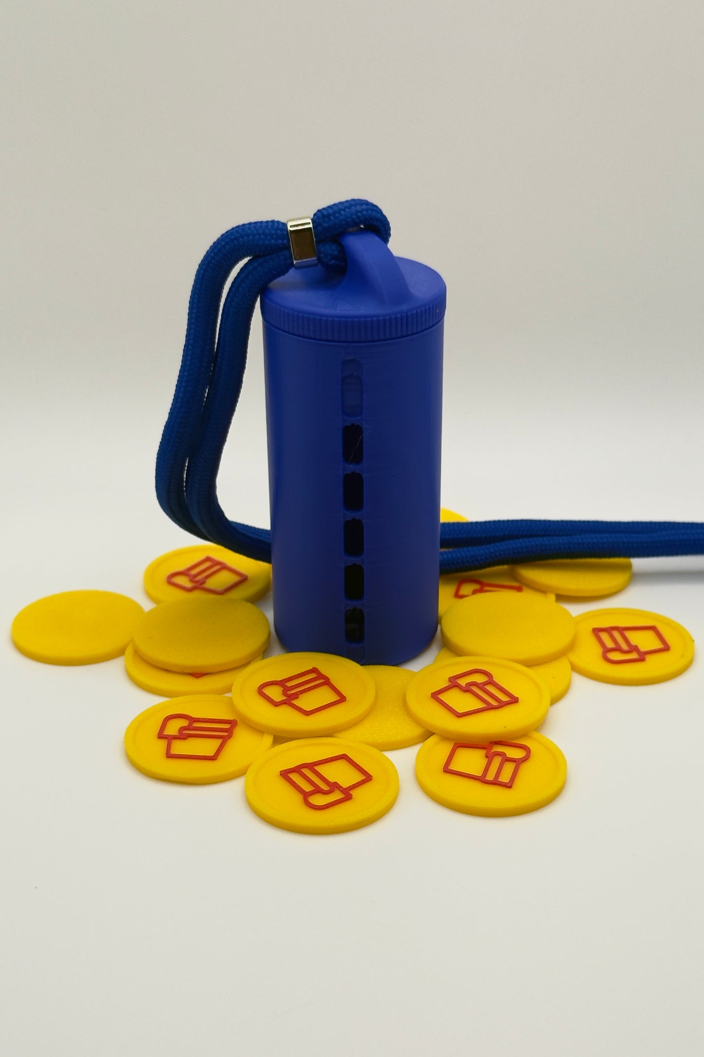 „Bold Blue Münzhalter mit luxuriösem Schlüsselband