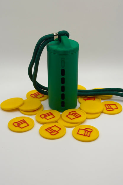 Porte-jetons « Mean Green » avec Lanière de Luxe